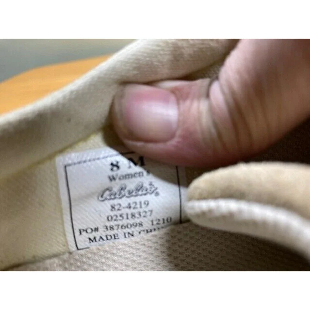 Cabela's Womens Sz 8M Shoes Beige Suede Hiking Trail Casual Sneakers 82-4219 - Picture 8 of 12